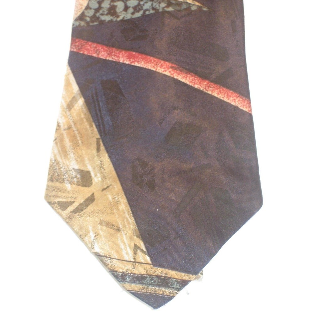 Johnny Carson 100% Silk Geometric Design Necktie